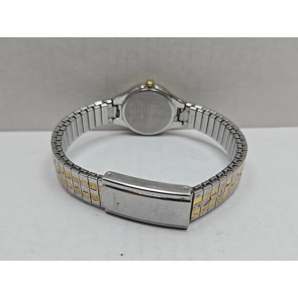 Seiko Solar Watch Womens 22mm Gold Silver Two Tone Dainty Petite V115-0AG0 Runs - Picture 9 of 12
